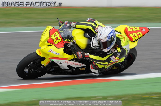 2009-05-09 Monza 3047 Superstock 600 - Free Practice - Giuliano Gregorini - Yamaha YZF R6